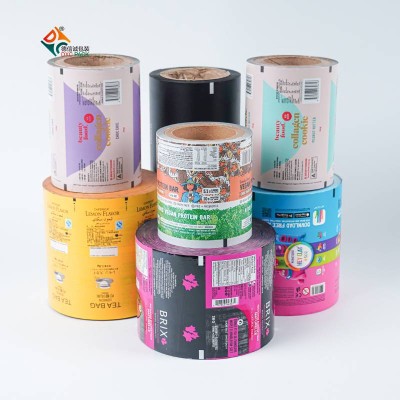 Copperplate Printing Composite Laminated Food Plastic Flexible Packaging Sachet Film Roll For Ice-cream Milk Tea